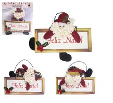 Placa Feliz Natal com Papai Noel Enfeite Decorativo de Pendurar 21X9CM Placa Feliz Natal com Papai Noel Enfeite Decorativo de Pendurar 21X9CM