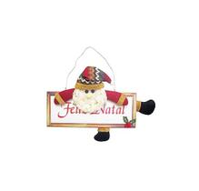 Placa Feliz Natal com Papai Noel Enfeite Decorativo de Pendurar 30X12 CM Placa Feliz Natal com Papai Noel Enfeite Decorativo de Pendurar 30X12 CM