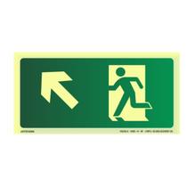 Placa Fotoluminescente - Rota Fuga Sobe Esquerda