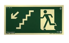 Placa Fotoluminescente S9 Escada Emergência à Esquerda Baixo