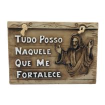 Placa Frase Bíblica Tudo Posso Naquele que Me Fortalece