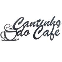 Placa Frase Cantinho do Café Recorte MDF 3mm Artesanato Preto 40 x 16,8 cm - Decori Br 98765545