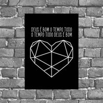 Placa Frase Deus É Bom O Tempo Todo 18x27cm Placa Frase Deus É Bom O Tempo Todo 18x27cm