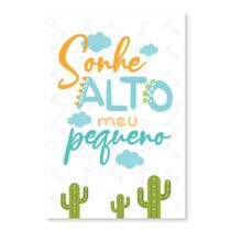 Placa Frase Sonhe Alto Meu Pequeno Jurassic Baby 30x40cm