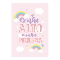 Placa Frase Sonhe Alto Minha Pequena Unicórnio 30x40cm