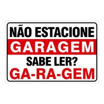 Placa Garagem Proibido Estacionar Dia e Noite 20cmx30cm Placa Garagem Proibido Estacionar Dia e Noite 20cmx30cm