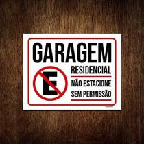 Placa Garagem Residencial Não Estacione Sem Permissão 36X46