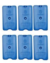 Placa Gelo-x Gel Reutilizável 500ml Kit C/ 6 Unid 17x10x3cm Cor Azul