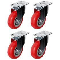 Placa giratória Caster Wheels Online Best Service 4 polegadas vermelha Placa giratória Caster Wheels Online Best Service 4 polegadas vermelha
