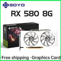 Placa Gráfica AMD Radeon RX580 8G GDDR5 256bit HDMI DP Saída Tripla Para Computador De Jogos De Mesa - SOYO
