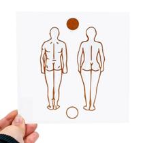 Placa Grafico Figura Humana Costas PVC 15x15cm - Radionica Radiestesia