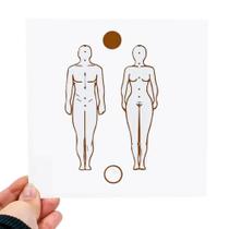 Placa Grafico Figura Humana Frente PVC 15x15cm - Radionica Radiestesia