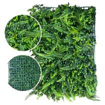 Placa Grama Artificial Muro Inglês Jardim Vertical Planta Samambaia e Eucalipto 40x60