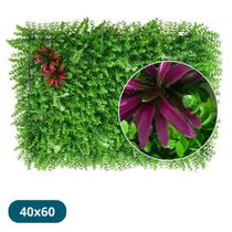 Placa Grama Eucalipto Artificial 40X60 Flores Grandes