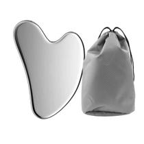 Placa Gua Sha Massagem Facial Pedra Anti Ruga Em Aço Inox Skin Care