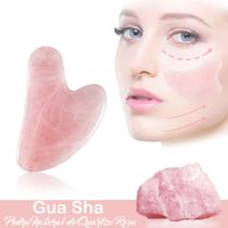 Placa Gua Sha Quartzo Rosa Formato Coração - WAPSHOP