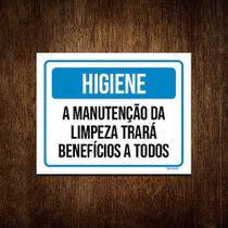 Placa Higiene A Manutenção Da Limpeza Trará Benefícios 36x46