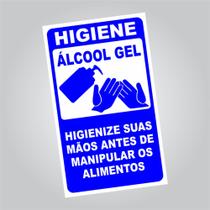 Placa higiene alcool em gel 25x15cm