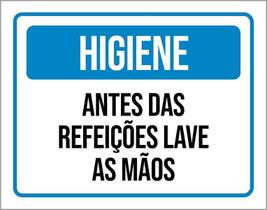 Placa Higiene Antes Das Refeições Lave As Mãos 36X46