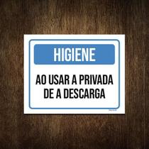 Placa Higiene Ao Usar Privada De Descarga 18X23