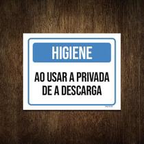 Placa Higiene Ao Usar Privada De Descarga 36X46