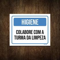 Placa Higiene Colabora Com Turma Da Limpeza 27X35