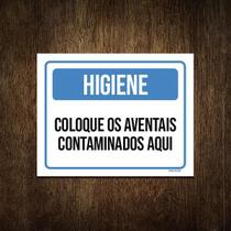 Placa Higiene Coloque Aventais Contaminados Aqui 18X23 Placa Higiene Coloque Aventais Contaminados Aqui 18X23