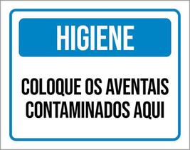 Placa Higiene Coloque Aventais Contaminados Aqui 27X35