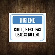 Placa Higiene Coloque Estopas Usadas No Lixo 18X23