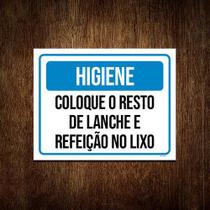 Placa Higiene Coloque Resto Lanche Lixo 36X46