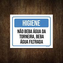 Placa Higiene Não Beba Água Da Torneira 27X35