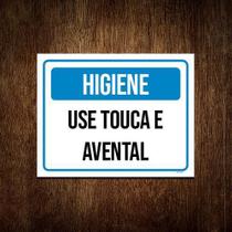 Placa Higiene Use Touca E Avental 36X46