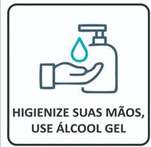 Placa Higienize Suas Mãos Use Álcool Gel 30x30 - Fita 3m