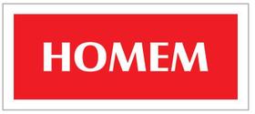 Placa - homem - vermelha / em ps 20 x 7cm emplac br