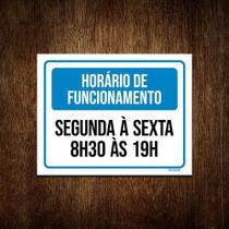 Placa Horário Funcionamento ul Segunda Sexta 18X23