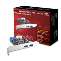 Placa host USB 3.0 PCIe de 4 portas Vantec UGT-PC345 com 20 pinos Placa host USB 3.0 PCIe de 4 portas Vantec UGT-PC345 com 20 pinos