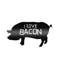 Placa I Love Bacon Laqueada 3D Mdf - 35 x46 cm