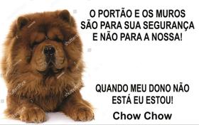 Placa Identificação Cão Bravo Cuidado Chow-chow Placa Identificação Cão Bravo Cuidado Chow-chow
