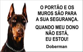 Placa Identificação Cão Bravo Cuidado Doberman Placa Identificação Cão Bravo Cuidado Doberman