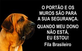 Placa Identificação Cão Bravo Cuidado Fila preto - Shopmedclean