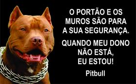 Placa Identificação Cão Bravo Cuidado Pitbull - Ciruvix