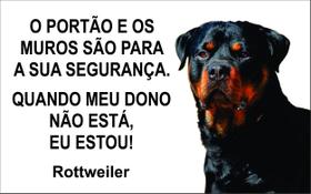 Placa Identificação Cão Bravo Cuidado Rottweiler - Shopmedclean