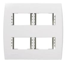 Placa Ilus 4x4 2+2 Módulo Separado com Suporte Branco Soprano Placa Ilus 4x4 2+2 Módulo Separado com Suporte Branco Soprano