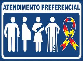 PLACA INDICATIVA ATENDIMENTO PREFERENCIAL 25x15 PS PLACA INDICATIVA ATENDIMENTO PREFERENCIAL 25x15 PS