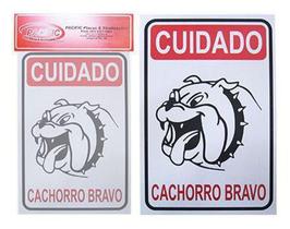 Placa Indicativa Cuidado Cachorro Bravo 20x30cm - Oem