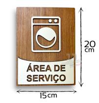 Placa indicativa de área de serviço lavanderia mdf 6mm
