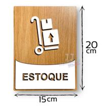 Placa indicativa de estoque sala depósito de produto mdf 6mm