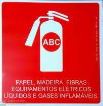 Placa Indicativa de Extintor de Incêndio ABC (Fotoluminescente)