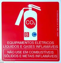 Placa Indicativa de Extintor de Incêndio CO² (Fotoluminescente) - Disponível em Estoque