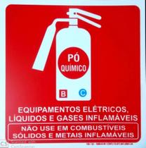 Placa Indicativa de Extintor de Incêndio com Carga de Pó Químico (Fotoluminescente)